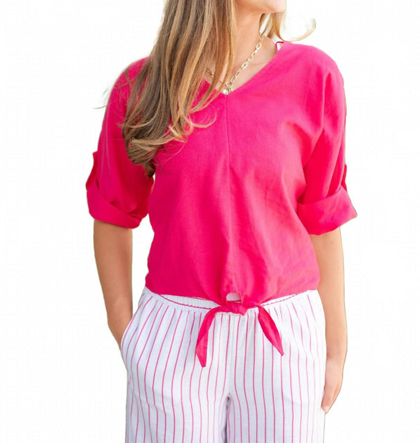 Charlie B Front Tie Top Pink Medium 2