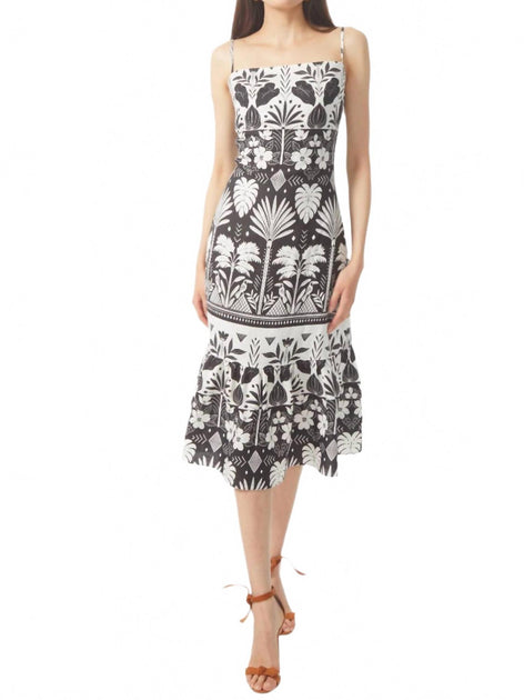 Gilner Farrar Devora Midi Dress Black US 4 2