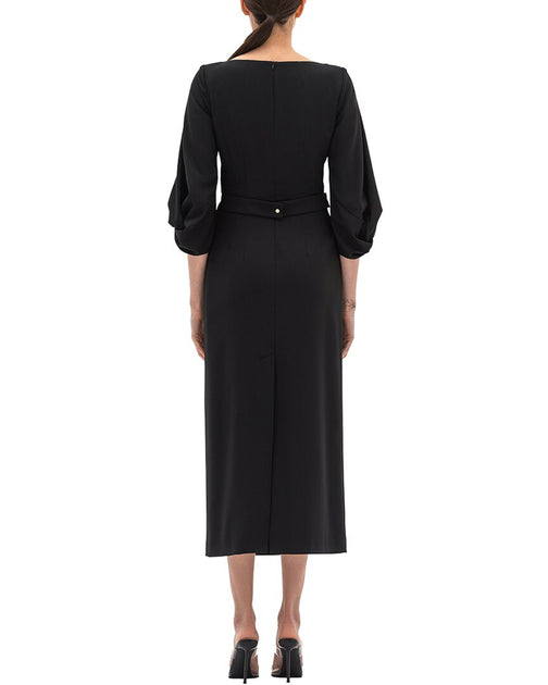 BGL Robe Mi-longue Mélange Laine Noir US 14 3