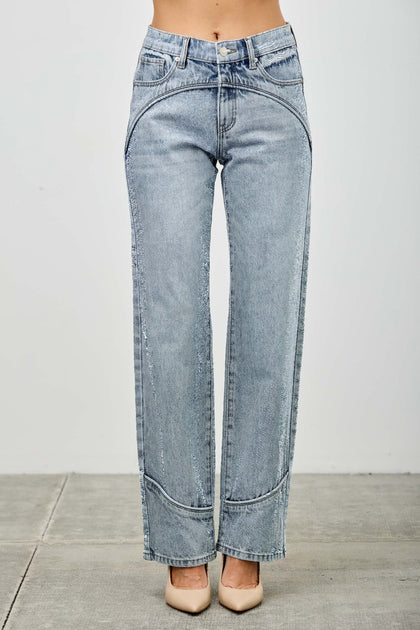 TRUEDAMES Mid Rise Straight Jeans Blue US 10 2