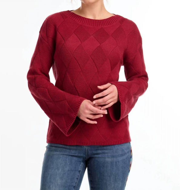 FDJ Long Sleeve Boat Neck Sweater Red Large 2