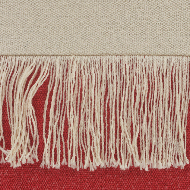 Hivvago Zippered Pillow Raspberry Red/Off-White 14x36 2