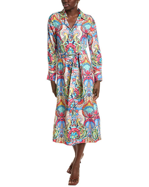 J.McLaughlin Vanna Seidenmischgewebe Kleid Multi Medium 2