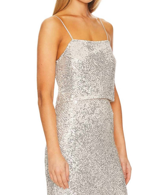 Enza Costa Sequin Cami Silver XS 3