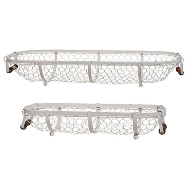 Hivvago 2/Set Oval Chicken Wire Basket White 2