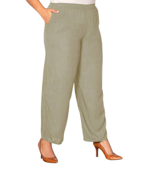 On The Plus Side Essential Wide Leg Rayon Pants Green 2X 2