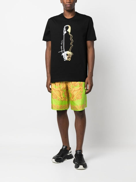 Versace Barocco Silk Shorts Green EU 50 3