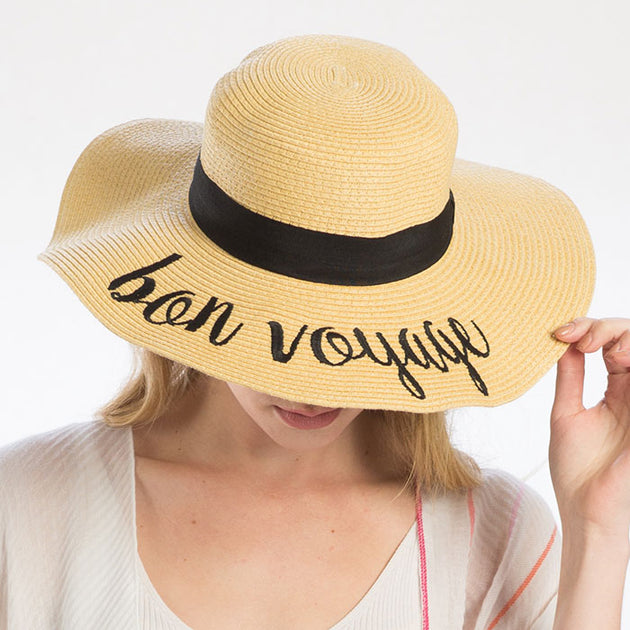 FASHNZFAB Bon Voyage Straw Floppy Sun Hat Beige 3
