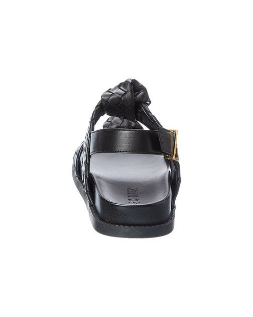 Schutz Kareena Leather Sandal Black US 9 4