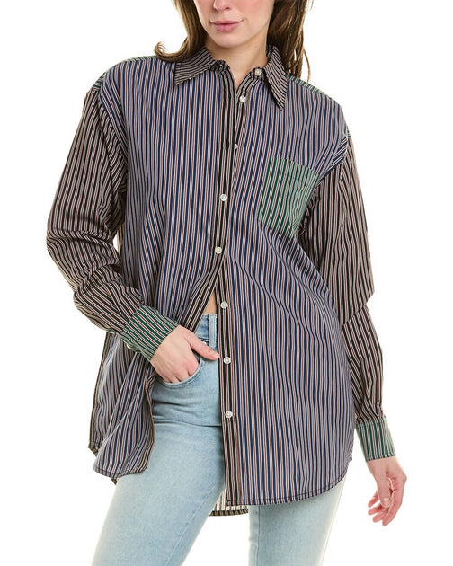 Solid & Striped The Oxford Tunic Shirt Grey XS 2