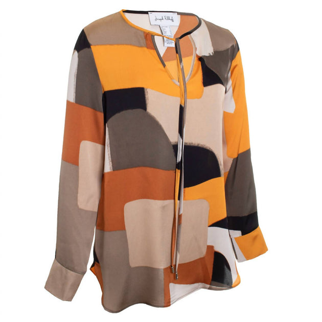Joseph Ribkoff Abstract Print Blouse Orange US 2 3