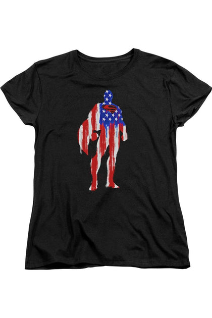 Gildan Superman Flag Silhouette T-Shirt Black Medium 2