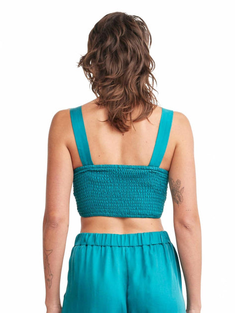 Self Contrast Kori Cropped Tank Top Blue Small 4
