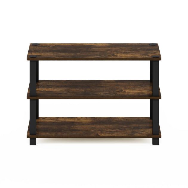 Furinno Turn-S-Tube Shoe Rack Amber Pine/Black 4