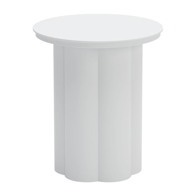Hivvago 19-inch Round Pedestal End Table White 2