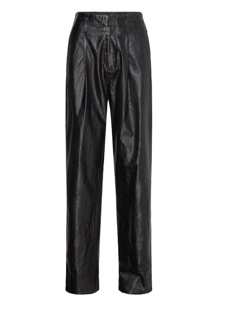 Rabens Saloner Glazed Pleat Pants Black Small 4