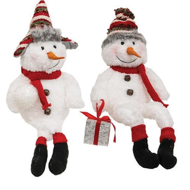 Hivvago Plüsch Schneemann Sitzfigur 2 Sortiert 2