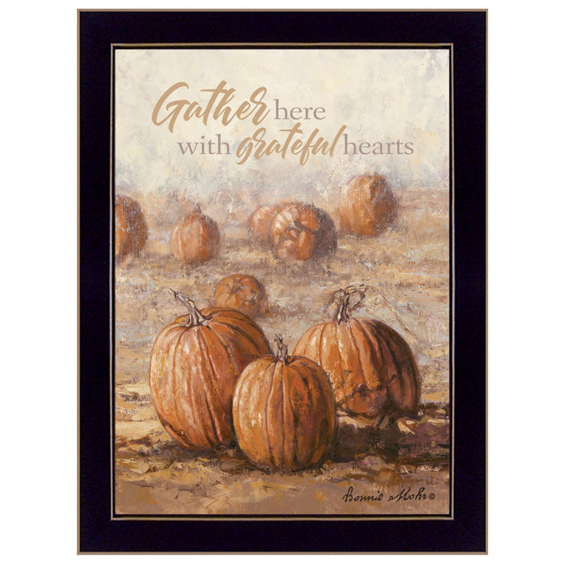 Hivvago Gather Here With Grateful Hearts 3 Framed Print Black 3