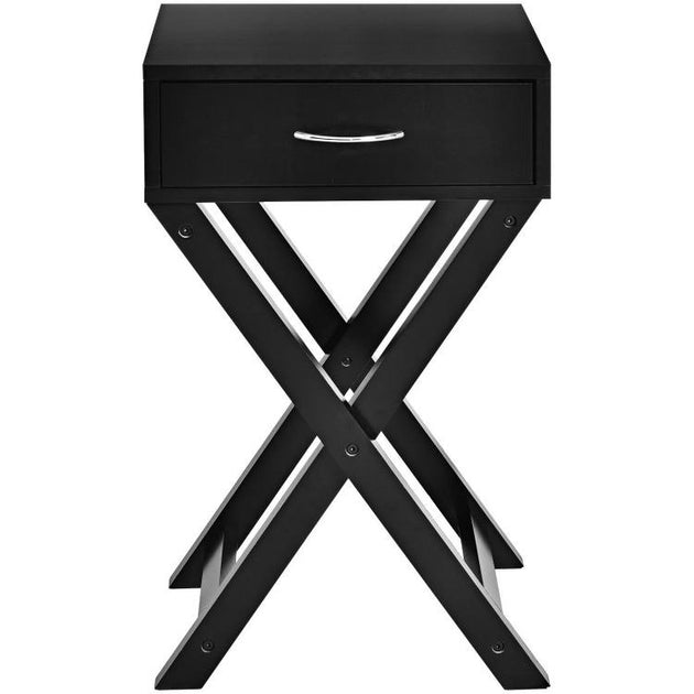 Hivvago X-Shape Nightstand Brown 3
