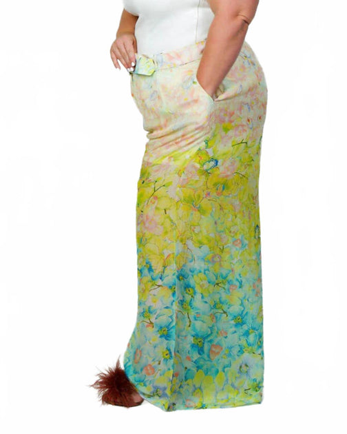 La Fuori Florida Floral Ombre Pants Multi 2X 3