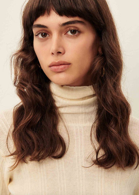 Sessun Norte Turtleneck Top Beige Medium 3