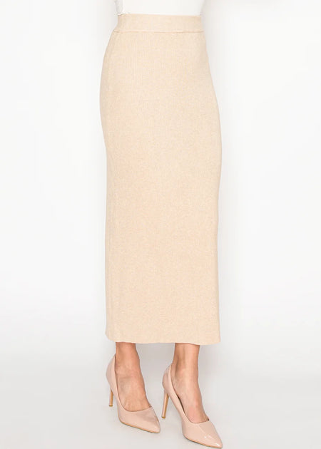 Yal New York Everyday Ribbed Skirt Beige XLarge 4