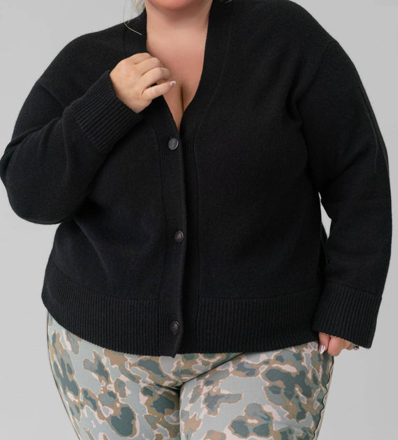 Vince Boxy Wool Cashmere Cardigan Black 3X 3
