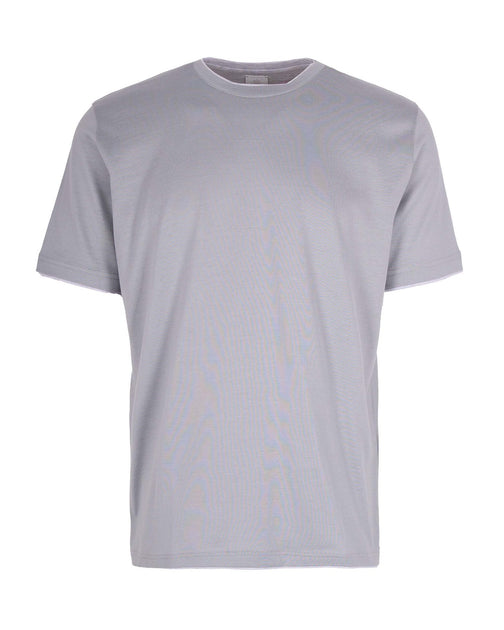 Eleventy Contrast Trim Crewneck T-Shirt Purple Medium 2