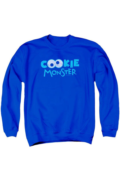 Gildan Sesame Street Cookie Eyes Crewneck Sweatshirt Blue Medium 2