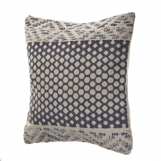 Hivvago Chevron Pillow Denim Blue/Ivory 51x51 cm 4