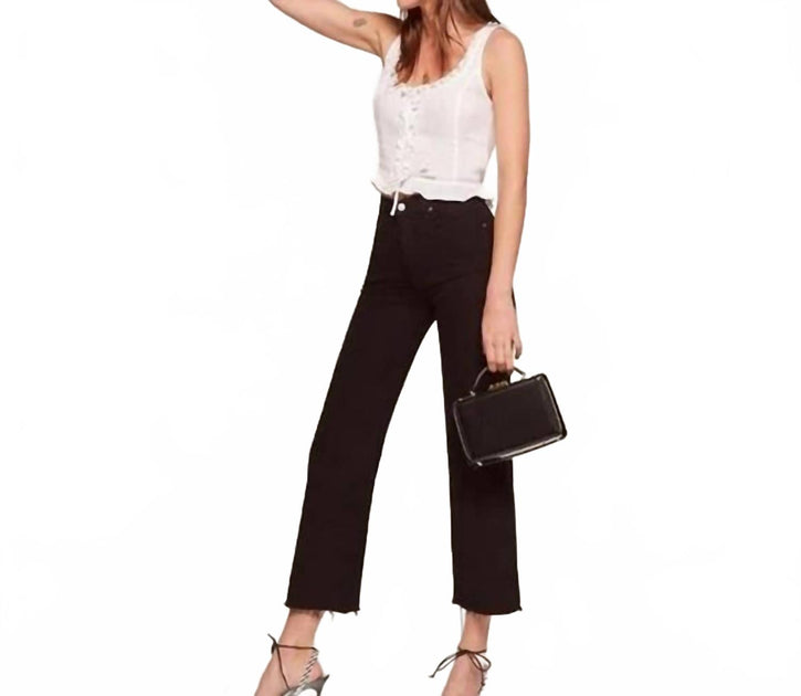 Reformation Stretch Flood Jeans Black 27 4