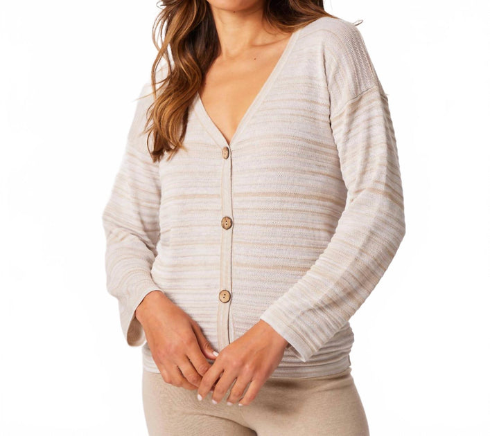 french kyss Button Cardigan Beige Small 2