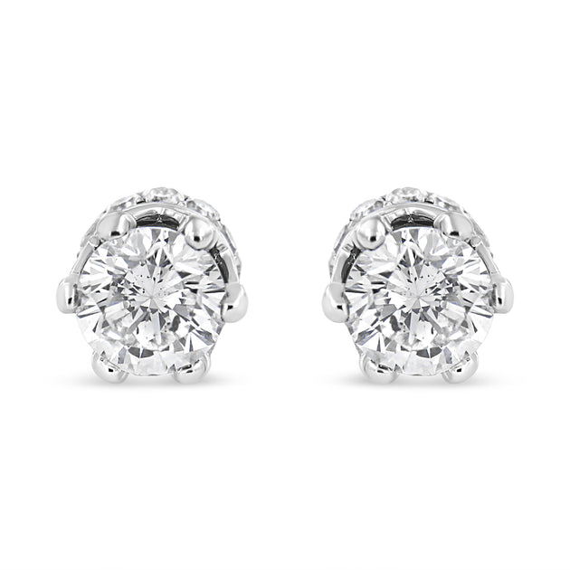 Haus of Brilliance Crown Diamond Stud Earring Silver 2