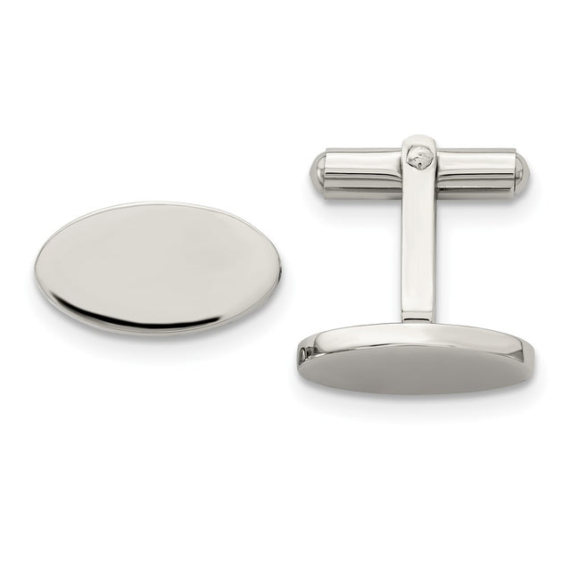 Diamond2Deal Oval Cufflinks Silver 3