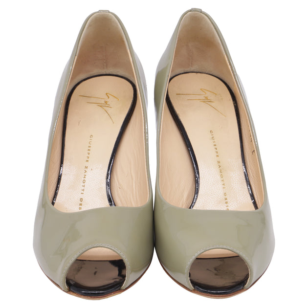 Giuseppe Zanotti Wedge Peep Toe Pumps Green EU 37.5 3