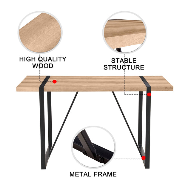 Streamdale Rustic Industrial Dining Table Brown 4