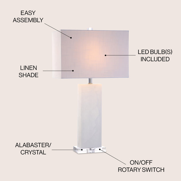 Lampe de table LED Jonathan Y Tiggie 27" Albâtre 3