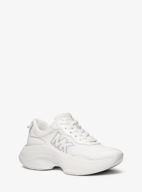 Michael Kors Athena Stretch Knit Trainer White US 8.5 2