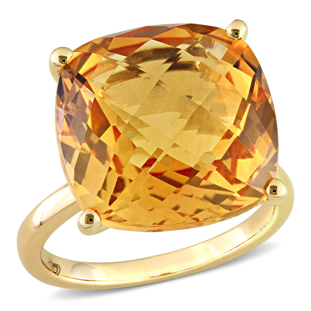 Mimi & Max Citrine Cocktail Ring 14k Yellow Gold US 8.5 2