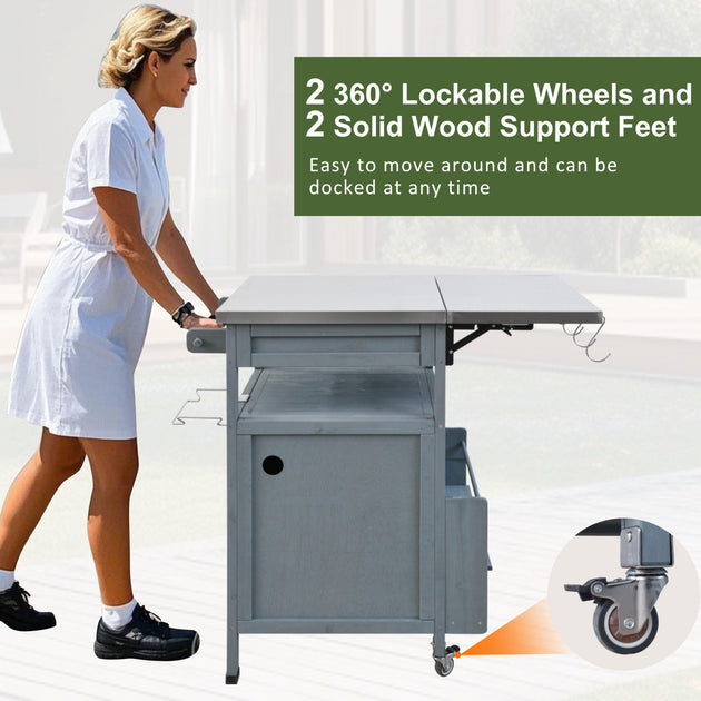 Streamdale Outdoor Grill Cart Silver 5