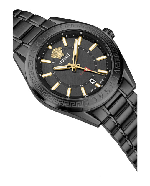 Versace V-Code GMT Watch Black 4