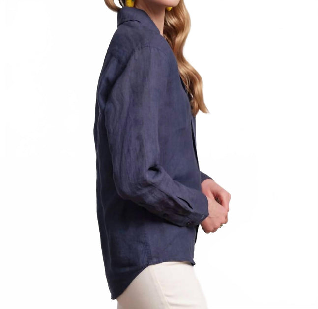 Frances Valentine Perfect Button Down Shirt Blau Large 3