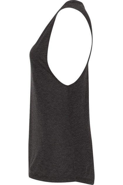 BELLA + CANVAS Flowy Scoop Muscle Tank Grey Small 4