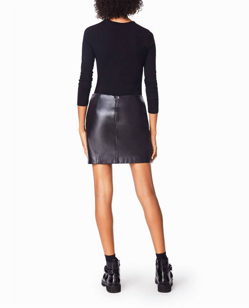 Nicole Miller Sheep Leather Mini Skirt Grey US 8 3