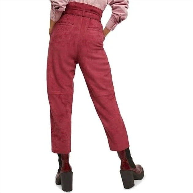 Free People Belted Cropped Pants Red US 6 3