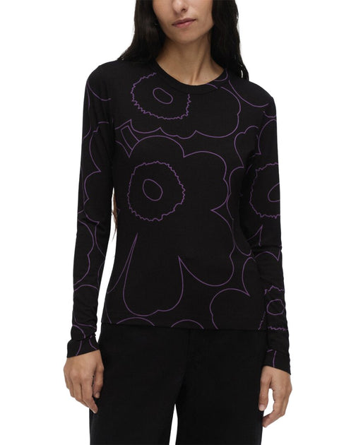 Marimekko Vieda Piirto Unikko Jersey Shirt Black Small 2
