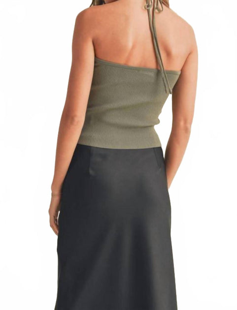MIOU MUSE Halter Knot Top Green Large 3
