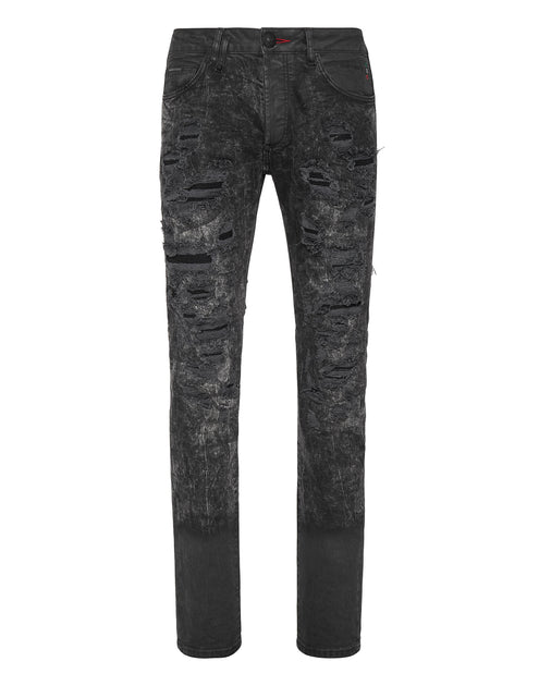 Philipp Plein Denim Trousers Straight Cut Grey 29 3