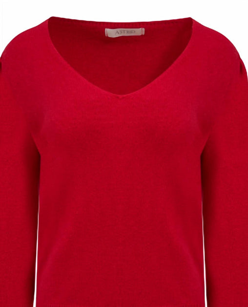 ASTRID Candy Apple Sweater Red Medium 3