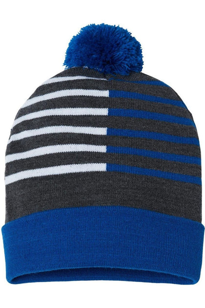 Cap America Half Color Beanie Blue One Size 4